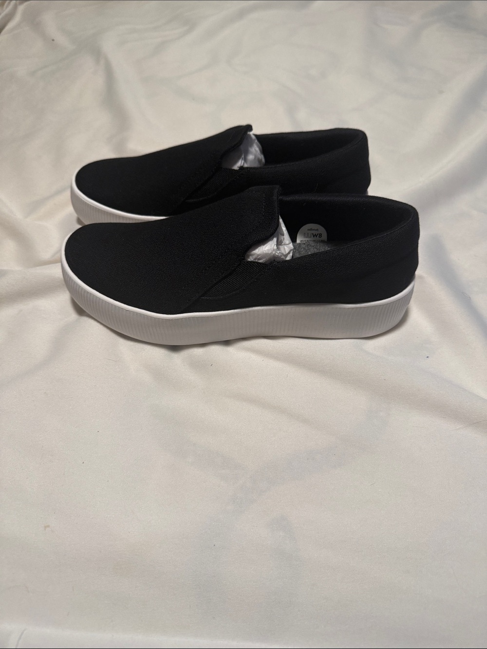 allbirds Women’s Black Slip-On Lounger Lift Sneakers with White Sole